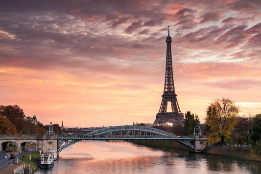 Dawn Over the Eiffel Tower and Seine River | Paris Photography | Romantic Cityscape Poster - Photography Poster