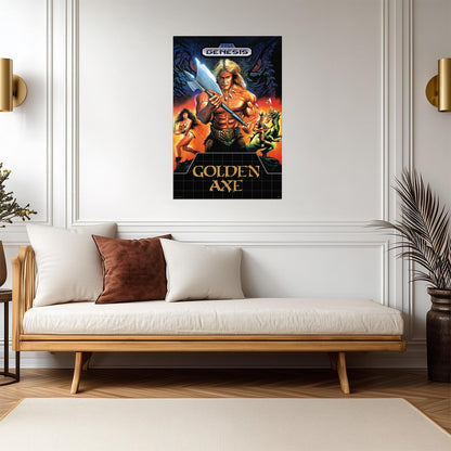 Golden Axe | Retro Gaming Poster | Genesis Arcade Art
