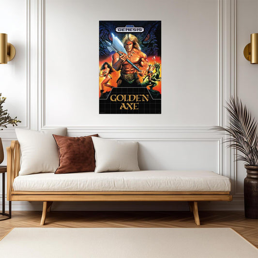 Golden Axe | Retro Gaming Poster | Genesis Arcade Art