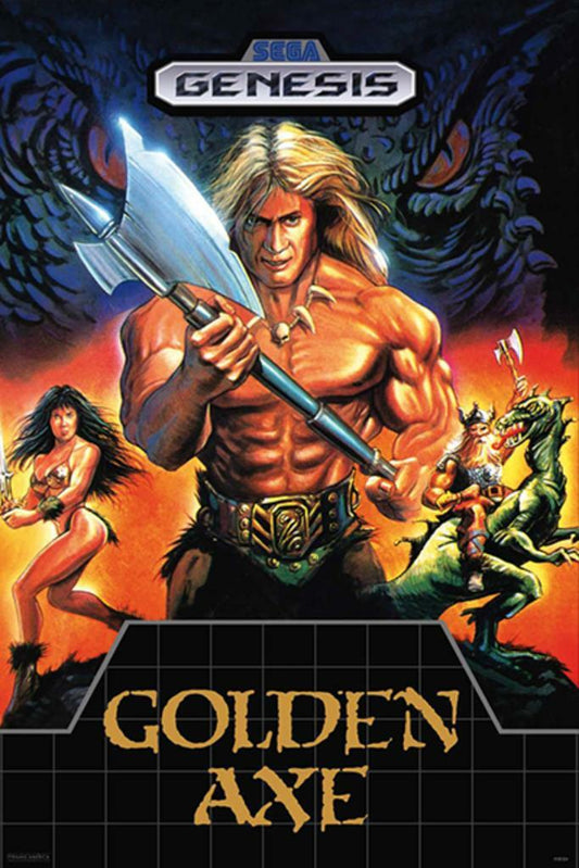 Golden Axe | Retro Gaming Poster | Genesis Arcade Art