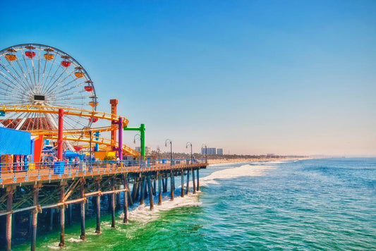 Santa Monica Pier Ferris Wheel | Amusement Park Photography | California Landmark Poster - Photography Poster