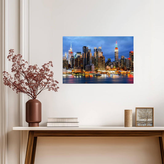 Midtown Manhattan Skyline with Empire State Building | New York City Architecture Photography | Art Deco Skyscraper Poster - Photography Poster