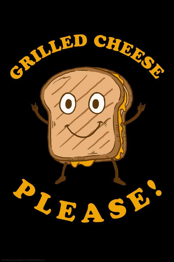 "Grilled Cheese Please" | Funny Food Quote | Kitchen & Diner Wall Art Poster - Type & Quotes Poster