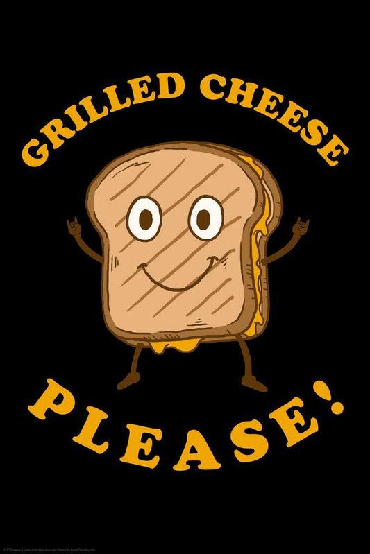 "Grilled Cheese Please" | Funny Food Quote | Kitchen & Diner Wall Art Poster - Type & Quotes Poster