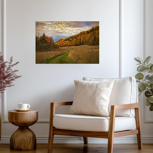 Autumn Hills Landscape | Painterly Nature Scene | Impressionist Style Wall Art Poster - Graphic & Art Poster