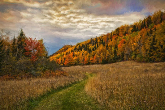 Autumn Hills Landscape | Painterly Nature Scene | Impressionist Style Wall Art Poster - Graphic & Art Poster