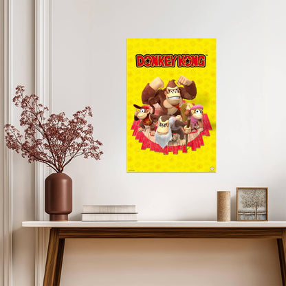 Donkey Kong Family Portrait | Super Mario Universe | Video Game Poster - Video Games Poster