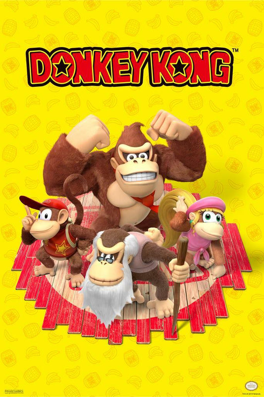 Donkey Kong Family Portrait | Super Mario Universe | Video Game Poster - Video Games Poster