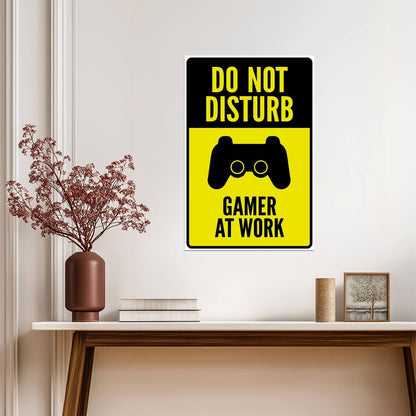 Do Not Disturb Gamer At Work | Funny Gaming Poster | Video Game Room Sign - Video Games Poster