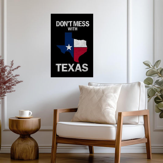 "Don't Mess With Texas" | State Flag Poster | Lone Star State Pride Wall Art - Type & Quotes Poster