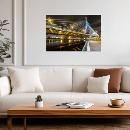 Leonard P. Zakim Bunker Hill Memorial Bridge | Boston Photography | Modern Architecture Poster - Photography Poster