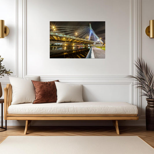 Leonard P. Zakim Bunker Hill Memorial Bridge | Boston Photography | Modern Architecture Poster - Photography Poster