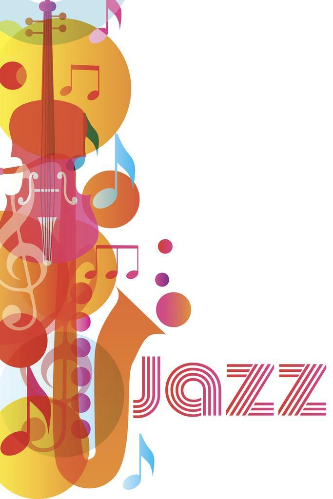 Colorful Abstract Jazz Music | Saxophone & Violin Art Print | Vibrant Wall Decor Poster - Music Poster