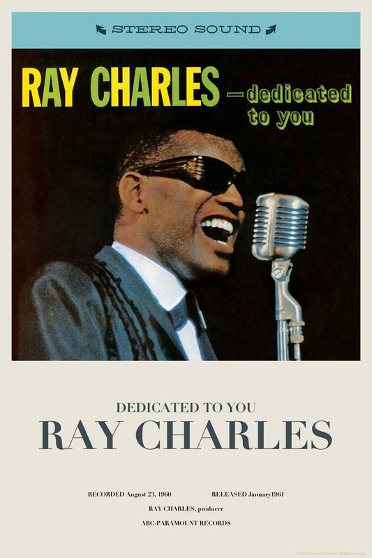 Ray Charles Dedicated To You | Album Cover Poster | Vintage Blues & Soul Wall Art