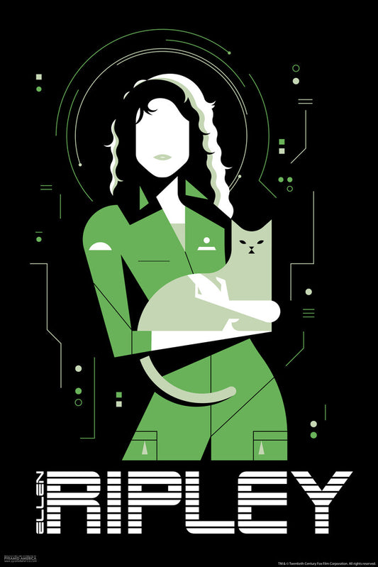 Alien 1979 | Ellen Ripley with Jones the Cat | Sci-Fi Horror Movie Poster - Movies & TV Poster