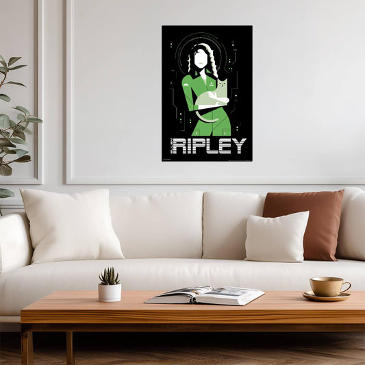 Alien 1979 | Ellen Ripley with Jones the Cat | Sci-Fi Horror Movie Poster - Movies & TV Poster