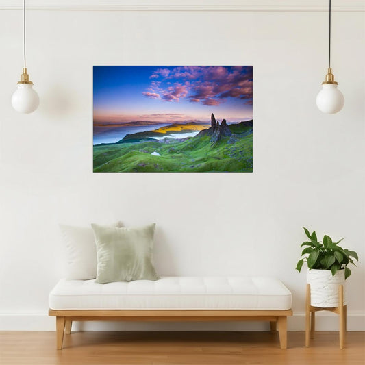 Rolling Hills of Scotland Sunset Poster | Landscape Photography | Nature Wall Art