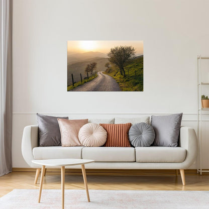 Winding Countryside Road Poster | Nature Photography | Rural Landscape Wall Art