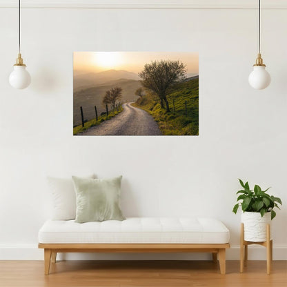 Winding Countryside Road Poster | Nature Photography | Rural Landscape Wall Art