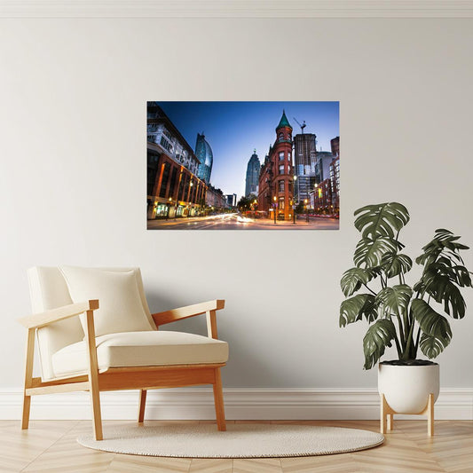 Toronto Downtown Skyline Poster at Dusk | Canada Photography | Cityscape Wall Art