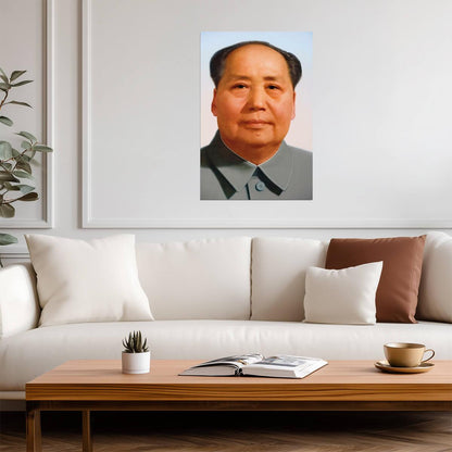 Chairman Mao Zedong Portrait | Chinese Propaganda Art | Vintage Political Poster - Vintage & Retro Poster
