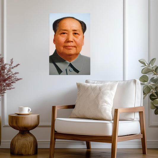 Chairman Mao Zedong Portrait | Chinese Propaganda Art | Vintage Political Poster - Vintage & Retro Poster