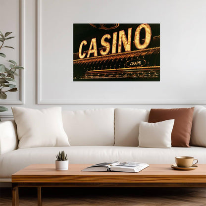 "Casino" and "Craps" Neon Signs Photo | Gambling Themed Art | Las Vegas Nightlife Poster - Type & Quotes Poster