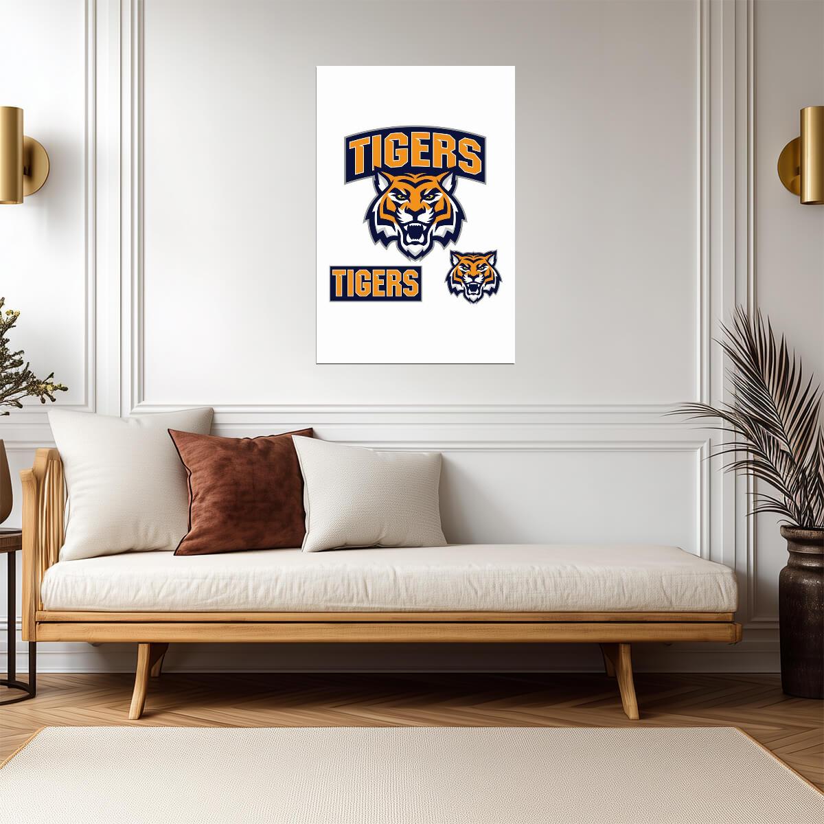 Tiger Sports Mascot | Team Logo Poster | Spirit Athletic Art