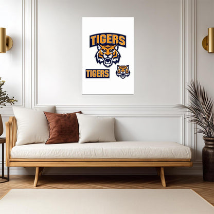 Tiger Sports Mascot | Team Logo Poster | Spirit Athletic Art