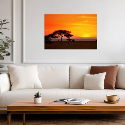 Serengeti Sunrise Panorama Photo | African Landscape | Nature & Wildlife Poster - Photography Poster