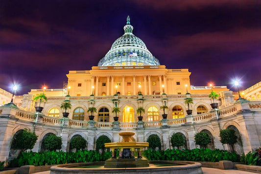 United States Capitol Illuminated at Night | Washington D.C. Photography | Landmark Poster - Photography Poster