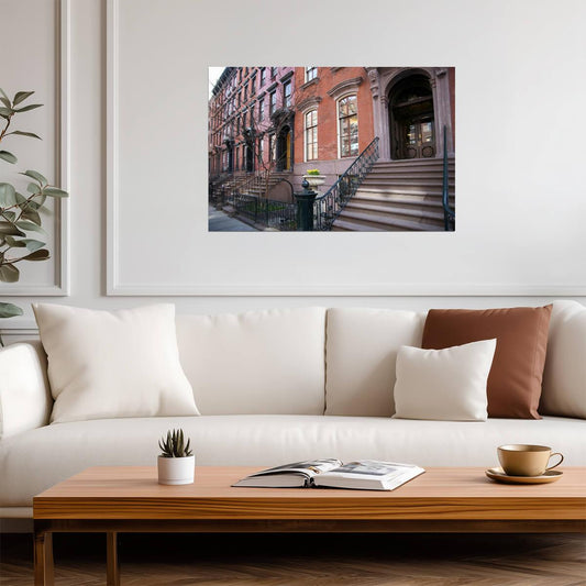 Elegant Brownstones in Chelsea | New York City Photography | Urban Architecture Poster - Photography Poster
