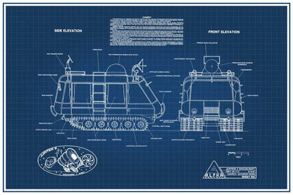 Lost in Space Chariot Blueprint | Sci-Fi Vehicle Schematics | Retro TV Show Poster - Movies & TV Poster
