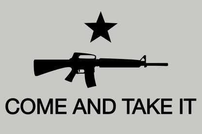 "Come And Take It" Gonzales Flag | AR-15 Gun Rights Poster | Historical Texas Art - Type & Quotes Poster