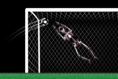 Skeleton Soccer Goalie | X-Ray Style Sports Art | Funny Soccer Poster - Sports Poster