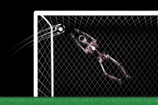 Skeleton Soccer Goalie | X-Ray Style Sports Art | Funny Soccer Poster - Sports Poster