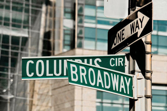 Broadway & Columbus Circle Street Sign Photo | New York City | Manhattan Landmark Poster - Type & Quotes Poster