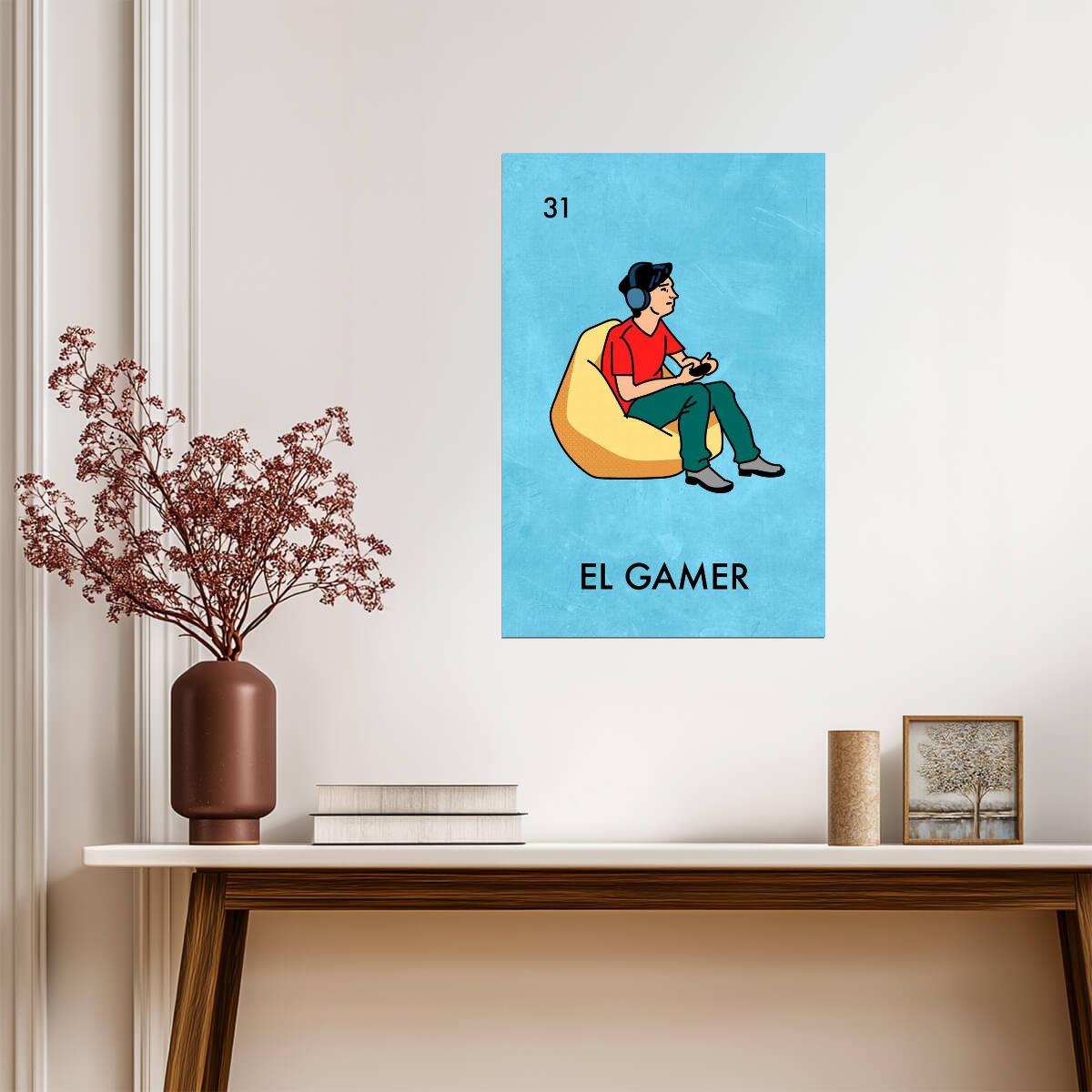 El Gamer | Mexican Lotería Card Parody | Funny Video Game Poster