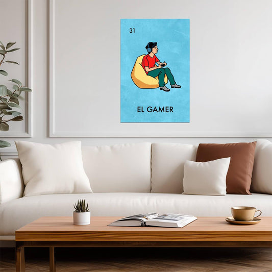 El Gamer | Mexican Lotería Card Parody | Funny Video Game Poster
