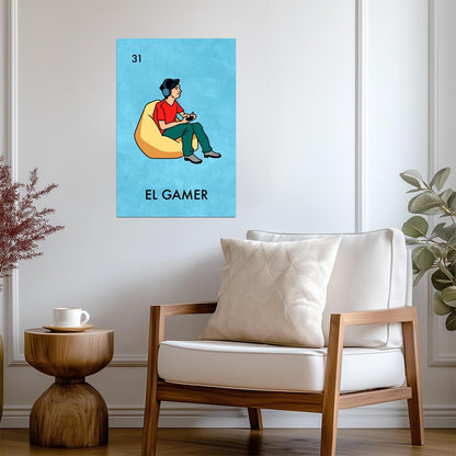 El Gamer | Mexican Lotería Card Parody | Funny Video Game Poster