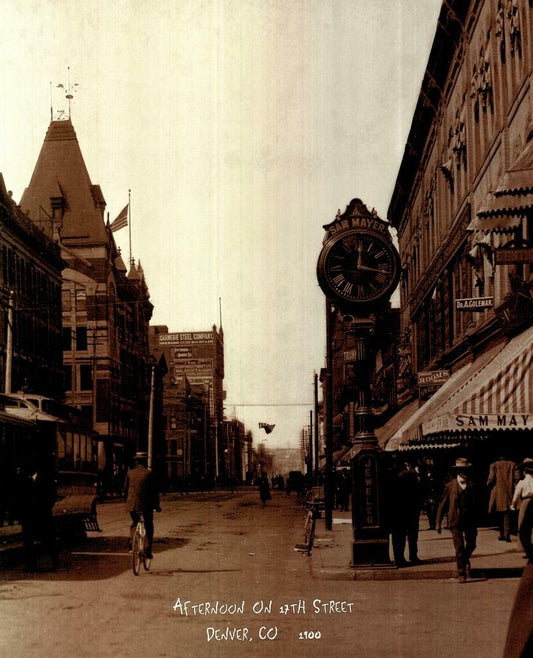 Afternoon on 17th Street in Denver 1900 | Vintage Colorado Photo | Historical City Poster - Vintage & Retro Poster