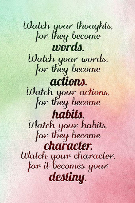 Watch Your Thoughts | Watercolor Motivational Poster