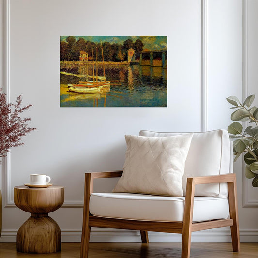 Claude Monet "Bridge at Argenteuil" | Impressionist Painting | Classic Art Poster - Graphic & Art Poster