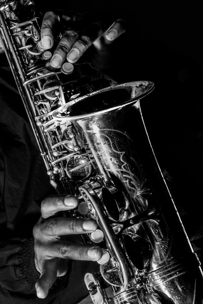 Saxophone Player in Black and White | Jazz Music Photography Poster | Vintage Musician Wall Art - Music Poster