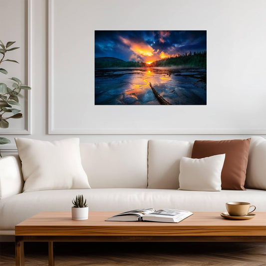 Winter Lake Sunset in Ketchikan Alaska | Landscape Photography | Nature Poster - Photography Poster