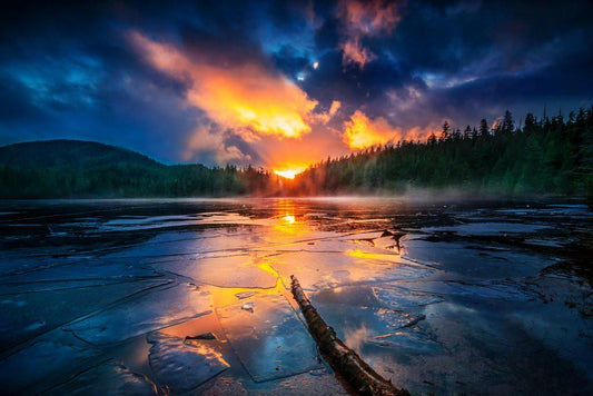 Winter Lake Sunset in Ketchikan Alaska | Landscape Photography | Nature Poster - Photography Poster