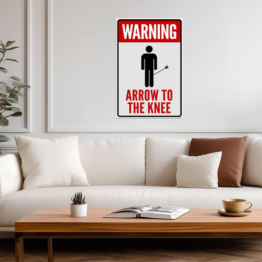 "I Took An Arrow In The Knee" | Funny Quote Poster | Skyrim Gamer Meme Art