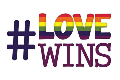 #LoveWins Rainbow Hashtag | Pride & Equality Poster | LGBTQ+ Activism Art - Type & Quotes Poster