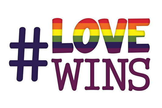 #LoveWins Rainbow Hashtag | Pride & Equality Poster | LGBTQ+ Activism Art - Type & Quotes Poster
