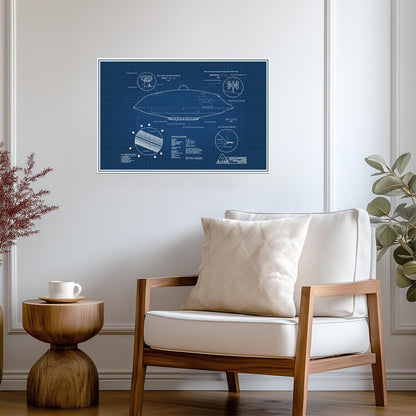 Lost in Space Jupiter 2 Blueprint | Sci-Fi Spaceship Poster | Classic TV Show Art - Movies & TV Poster